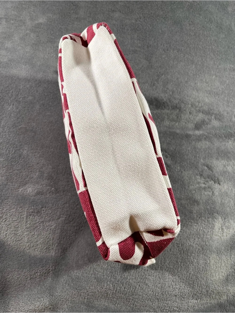 Vuori Burgundy and Cream Graphic Canvas Cosmetic Pouch